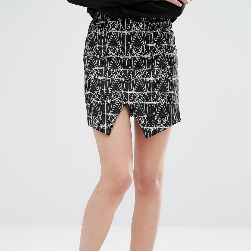 Neon Rose cosmic order mini skirt